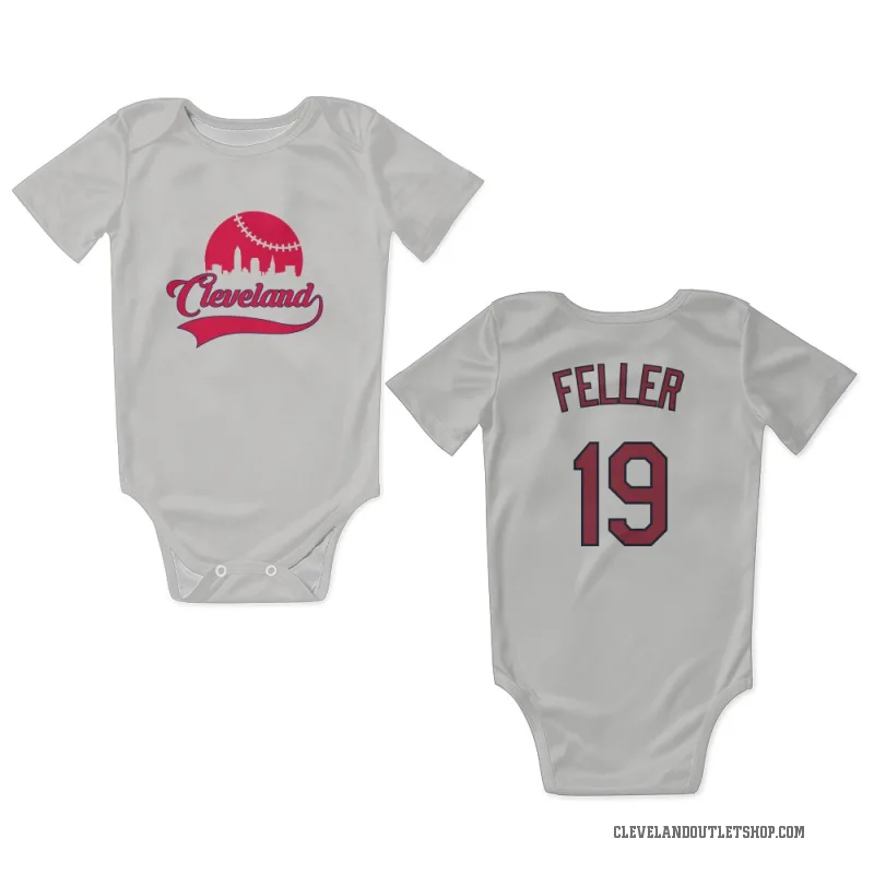 Bob Feller  White Cleveland Guardians  Newborn & Infant Bodysuit