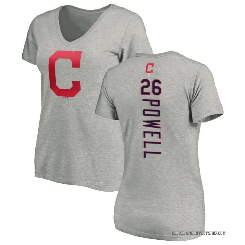 Boog Powell Women's Ash Cleveland Guardians Backer Slim Fit T-Shirt -