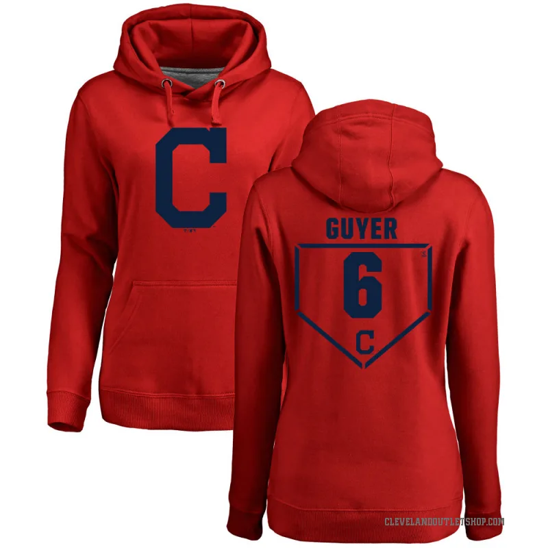 Brandon Guyer Women's Red Cleveland Guardians Branded RBI Pullover Hoodie -