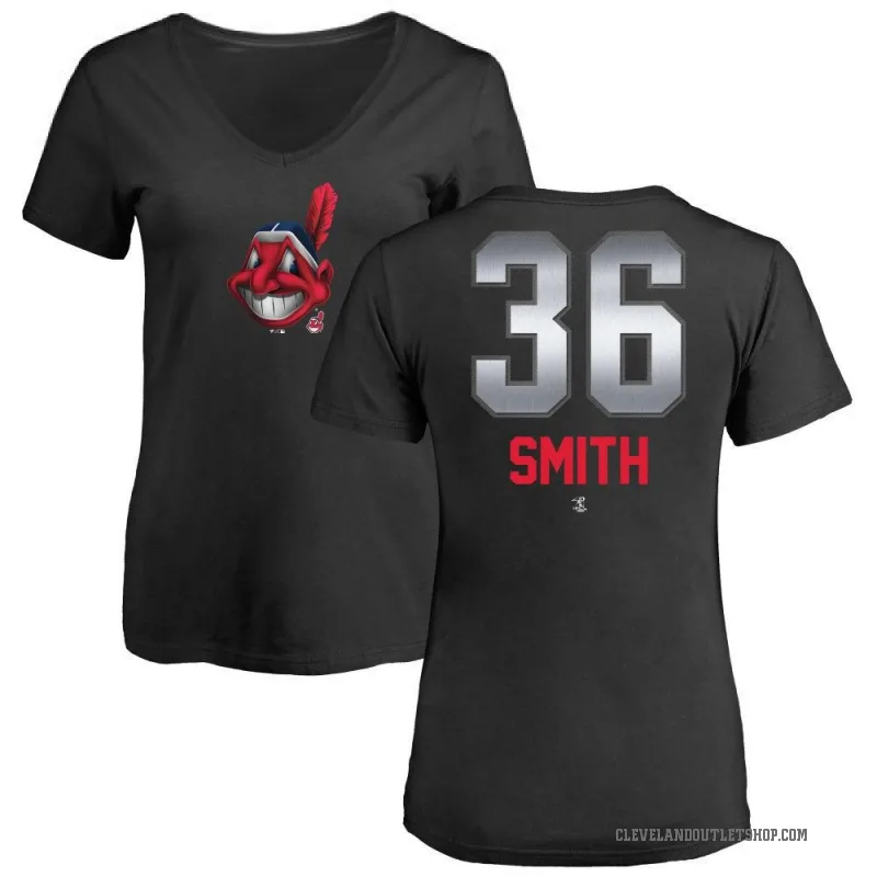 Cade Smith Women's Black Cleveland Guardians Midnight Mascot V-Neck T-Shirt -