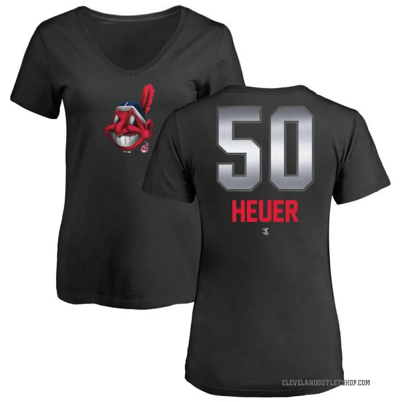 Codi Heuer Women's Black Cleveland Guardians Midnight Mascot V-Neck T-Shirt -