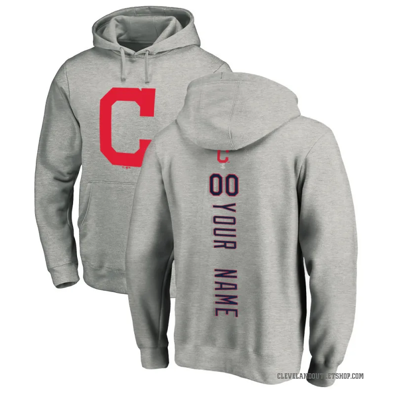 Custom Youth Cleveland Guardians Ash Backer Pullover Hoodie