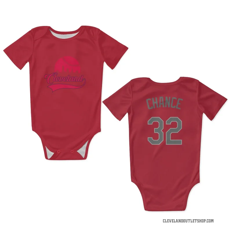 Dean Chance  Red Cleveland Guardians  Gray Newborn & Infant Bodysuit