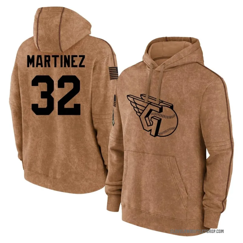 Dennis Martinez Men's Brown Cleveland Guardians 2023 Salute to Service Club Pullover Hoodie