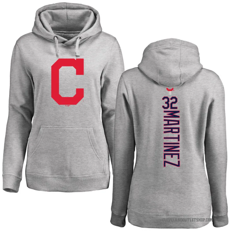 Dennis Martinez Women's Cleveland Guardians Ash Backer Pullover Hoodie