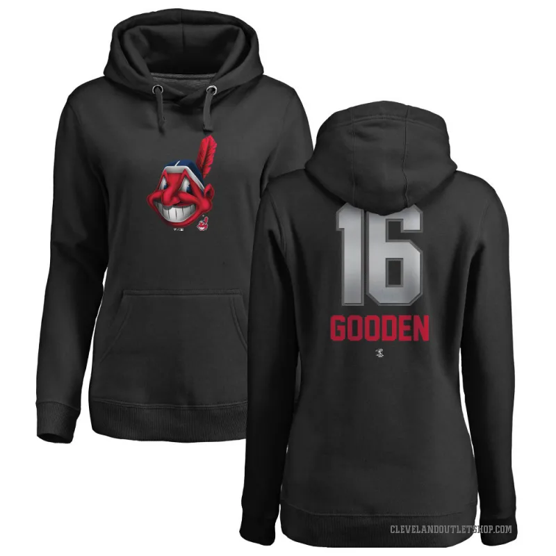 Dwight Gooden Women's Black Cleveland Guardians Branded Midnight Mascot Pullover Hoodie -