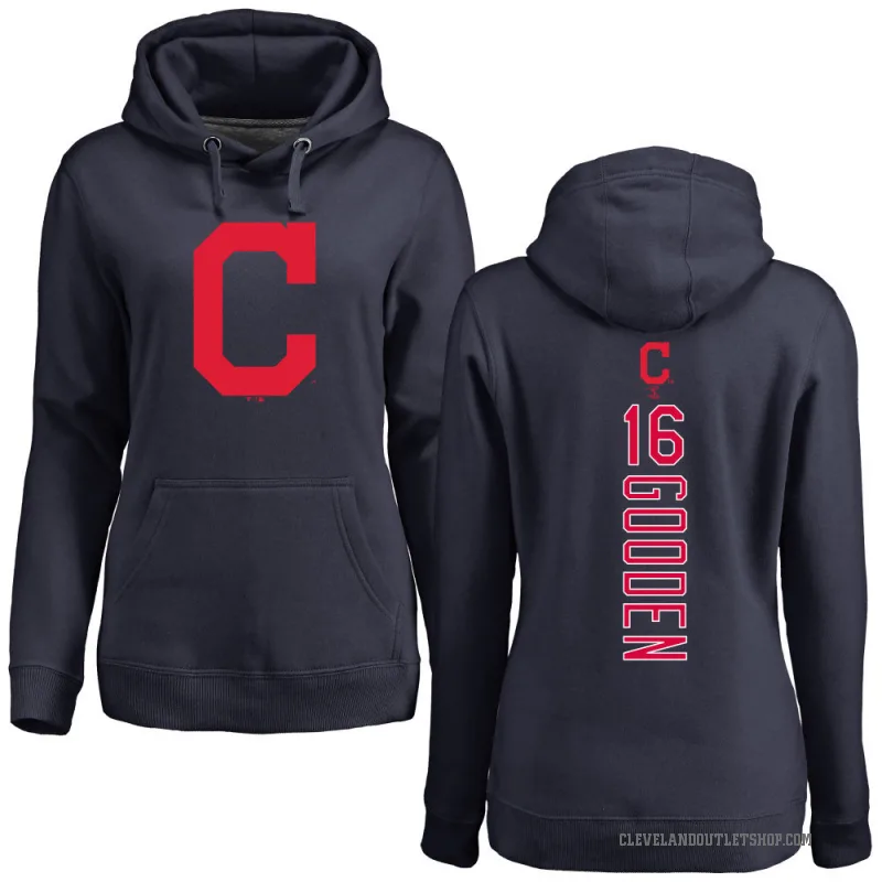 Dwight Gooden Women's Navy Cleveland Guardians Backer Pullover Hoodie