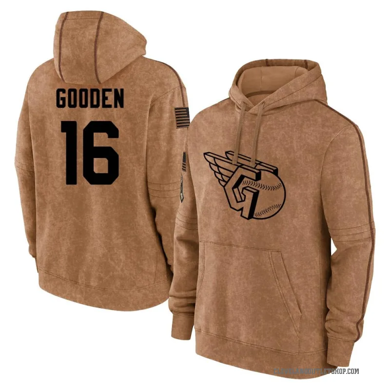 Dwight Gooden Youth Brown Cleveland Guardians 2023 Salute to Service Club Pullover Hoodie