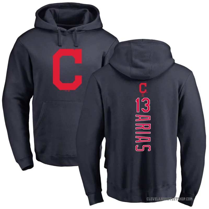 Gabriel Arias Men's Navy Cleveland Guardians Backer Pullover Hoodie