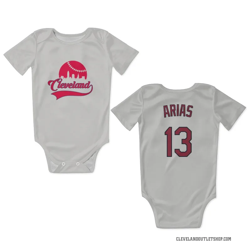 Gabriel Arias  White Cleveland Guardians  Newborn & Infant Bodysuit