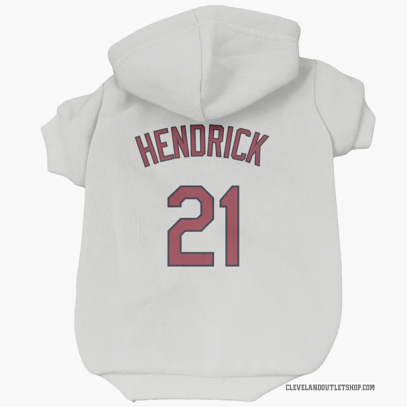 George Hendrick  White Cleveland Guardians  Cat & Dog Pet Hoodie