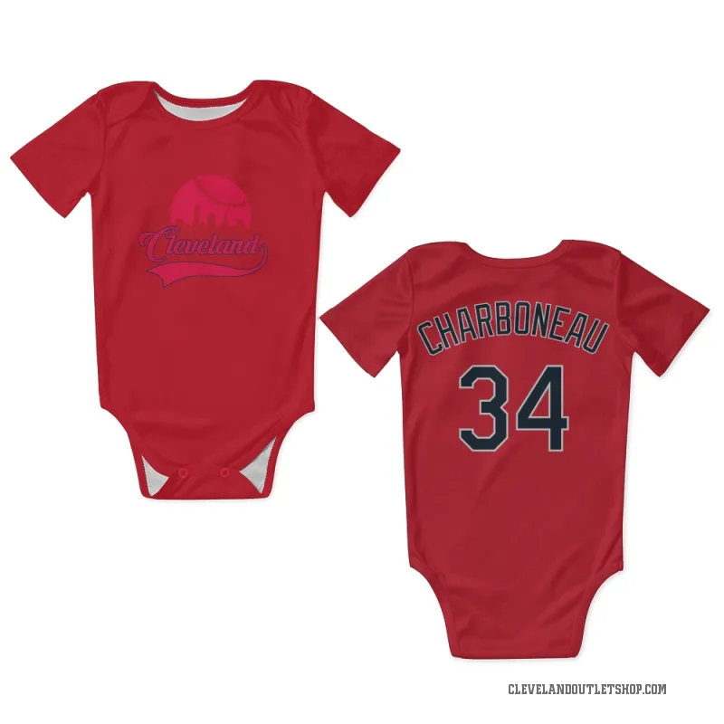 Joe Charboneau  Red Cleveland Guardians  Newborn & Infant Bodysuit