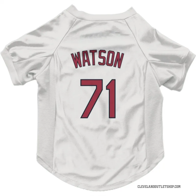 Kahlil Watson  White Cleveland Guardians  Cat & Dog Pet Jersey