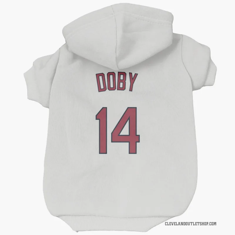 Larry Doby  White Cleveland Guardians  Cat & Dog Pet Hoodie