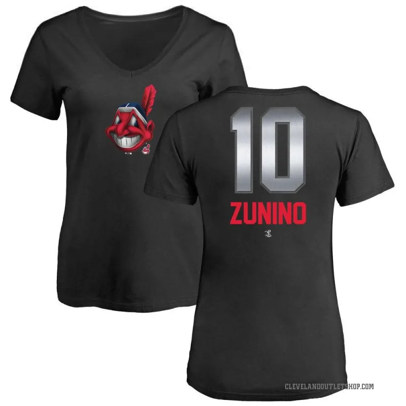 Mike Zunino Women's Black Cleveland Guardians Midnight Mascot V-Neck T-Shirt -