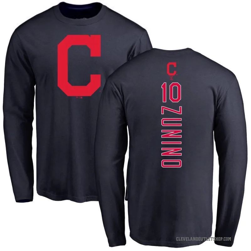 Mike Zunino Youth Navy Cleveland Guardians Backer Long Sleeve T-Shirt -