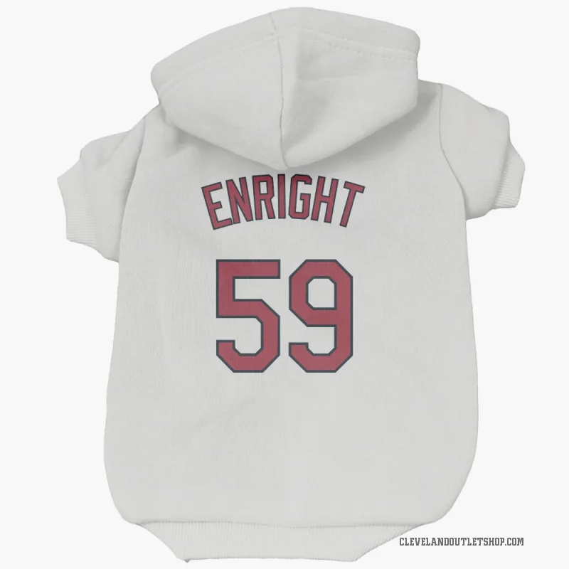Nic Enright  White Cleveland Guardians  Cat & Dog Pet Hoodie