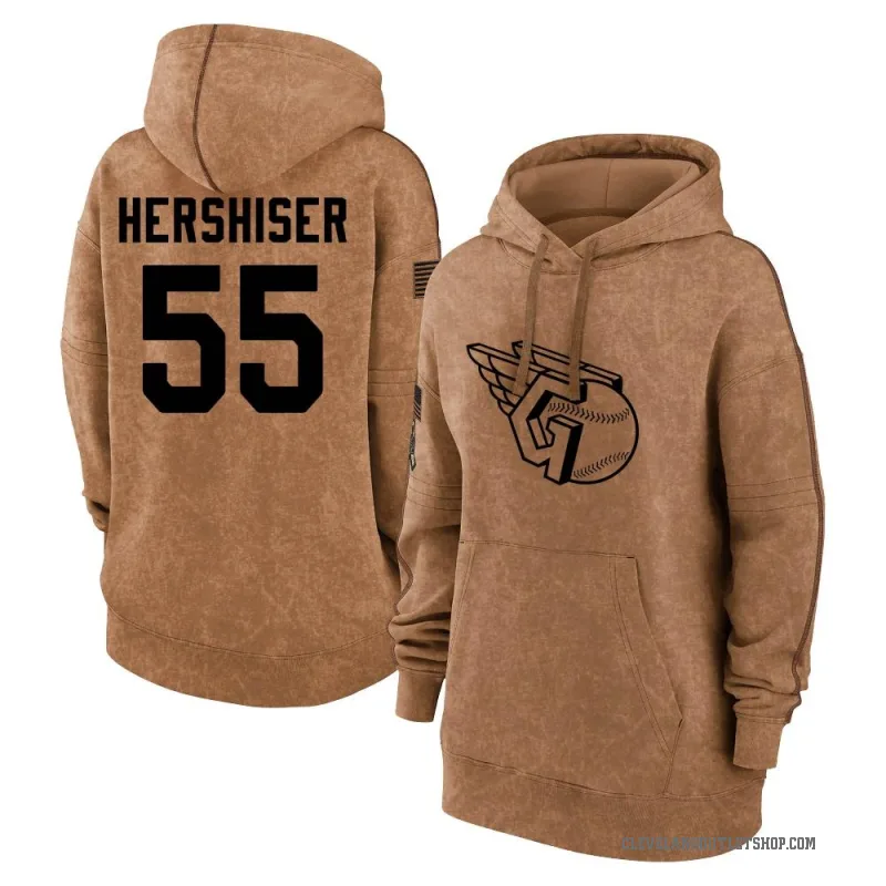 Orel Hershiser Women's Brown Cleveland Guardians 2023 Salute to Service Pullover Hoodie