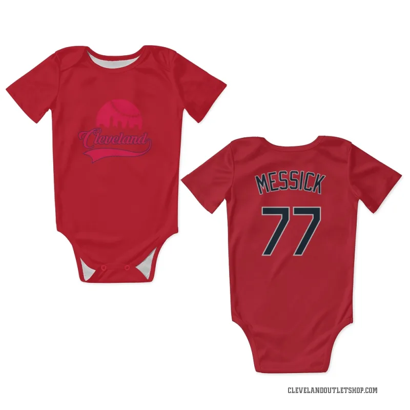 Parker Messick  Red Cleveland Guardians  Newborn & Infant Bodysuit