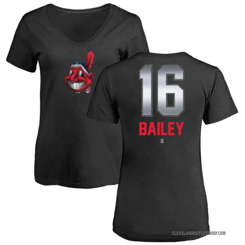 Patrick Bailey Women's Black Cleveland Guardians Midnight Mascot V-Neck T-Shirt -