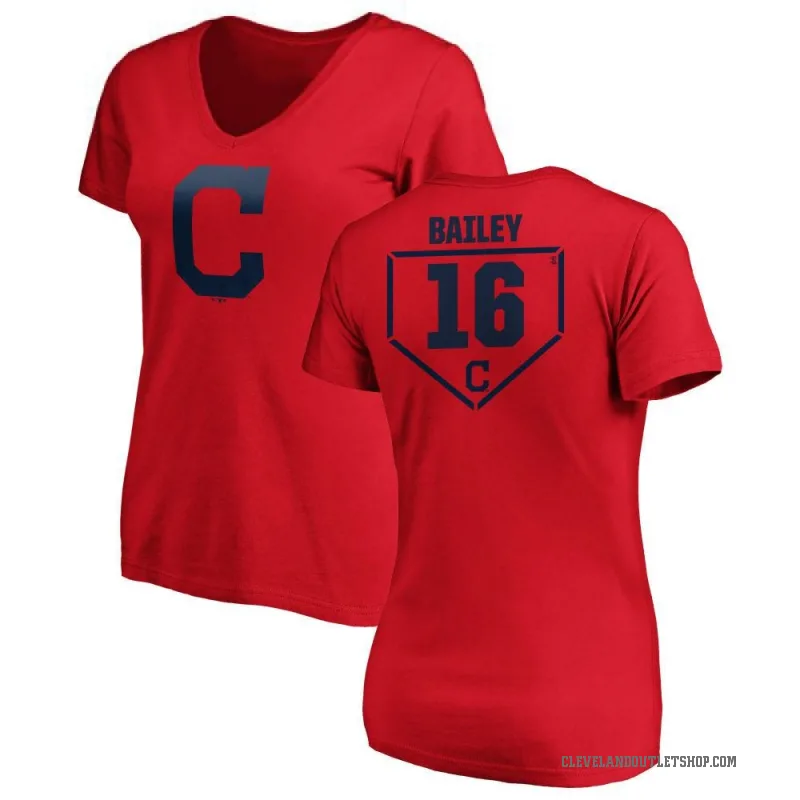 Patrick Bailey Women's Red Cleveland Guardians RBI Slim Fit V-Neck T-Shirt -