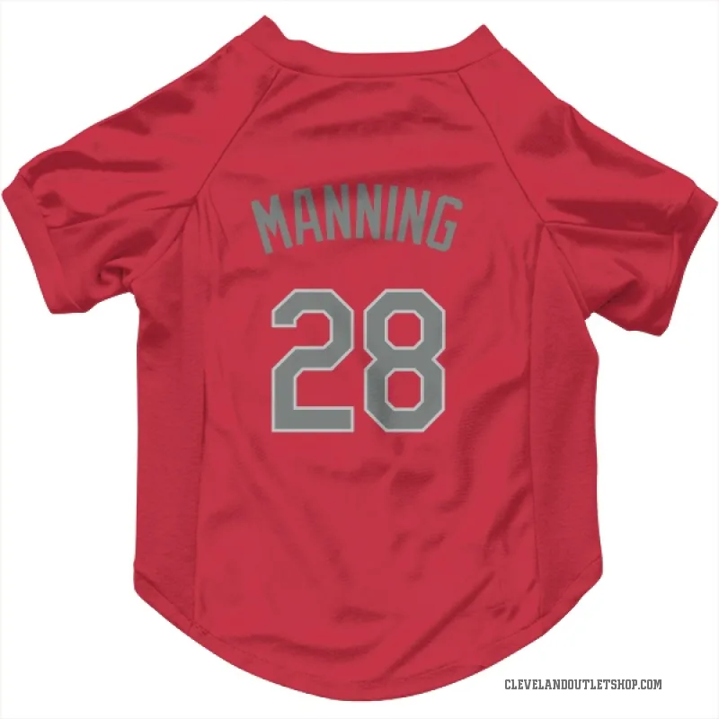 Rick Manning  Red Cleveland Guardians  Gray Cat & Dog Pet Jersey