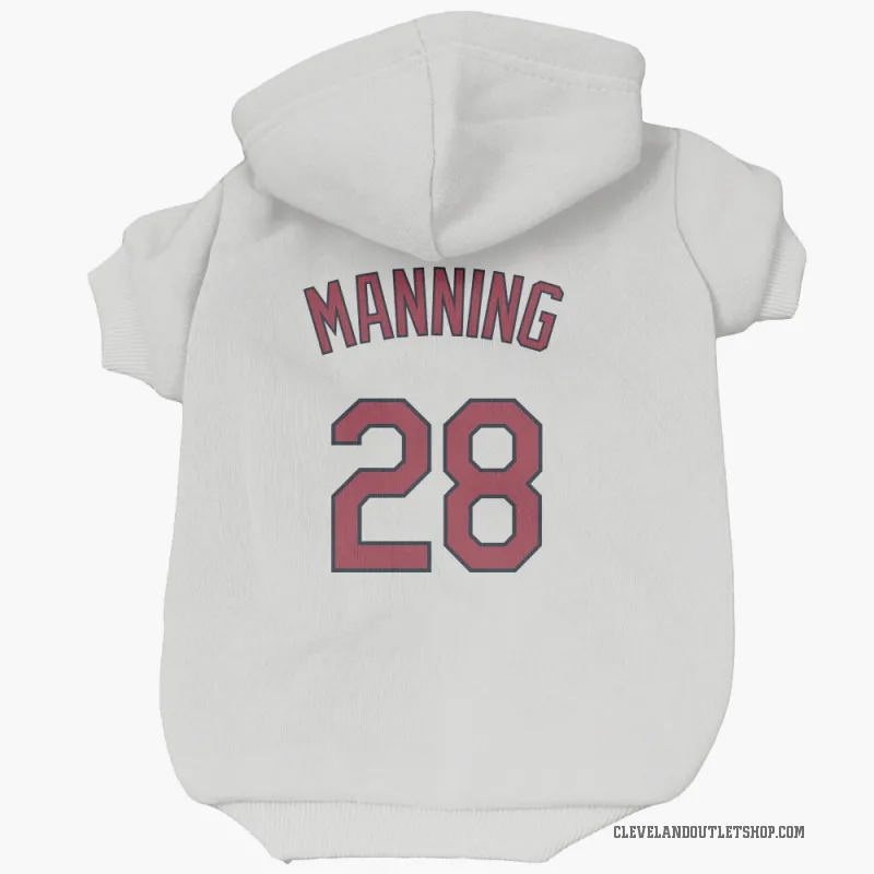 Rick Manning  White Cleveland Guardians  Cat & Dog Pet Hoodie