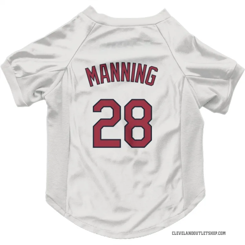 Rick Manning  White Cleveland Guardians  Cat & Dog Pet Jersey