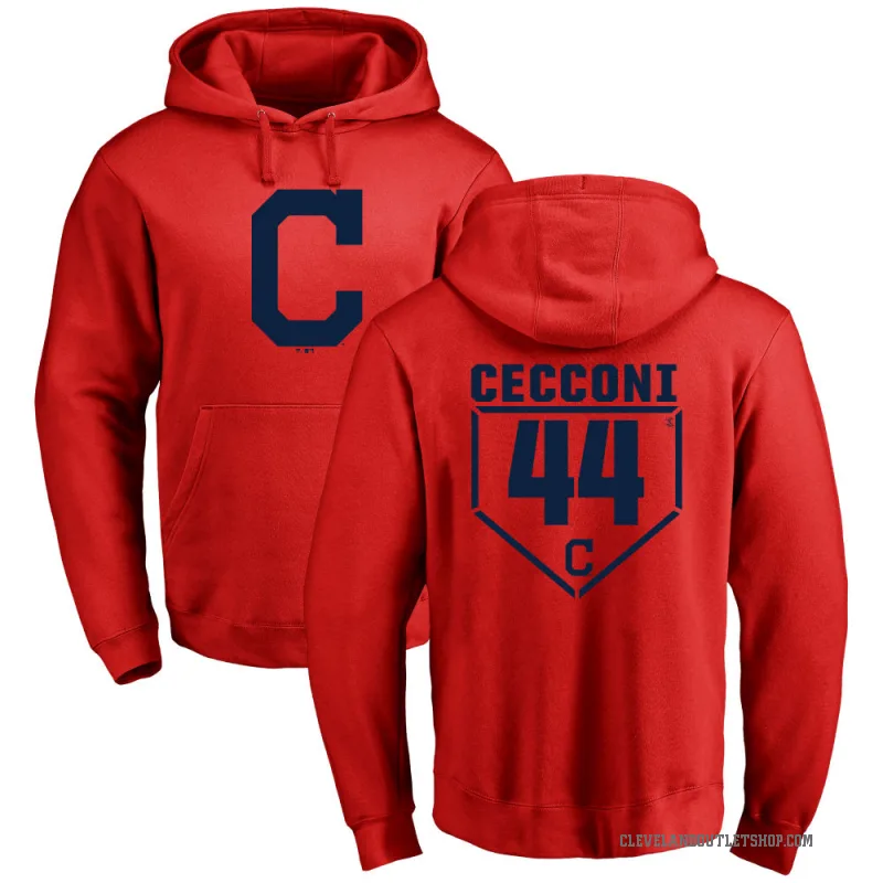 Slade Cecconi Men's Red Cleveland Guardians Branded RBI Pullover Hoodie -
