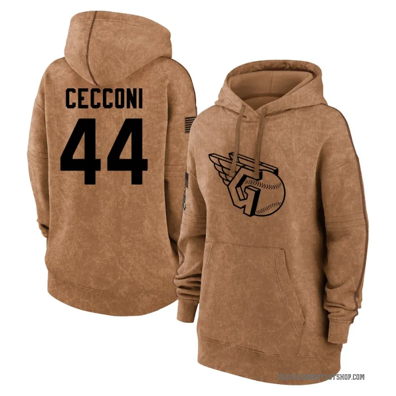 Slade Cecconi Women's Brown Cleveland Guardians 2023 Salute to Service Pullover Hoodie