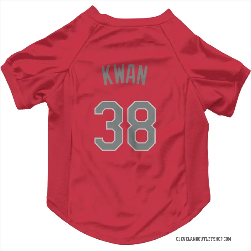 Steven Kwan  Red Cleveland Guardians  Gray Cat & Dog Pet Jersey