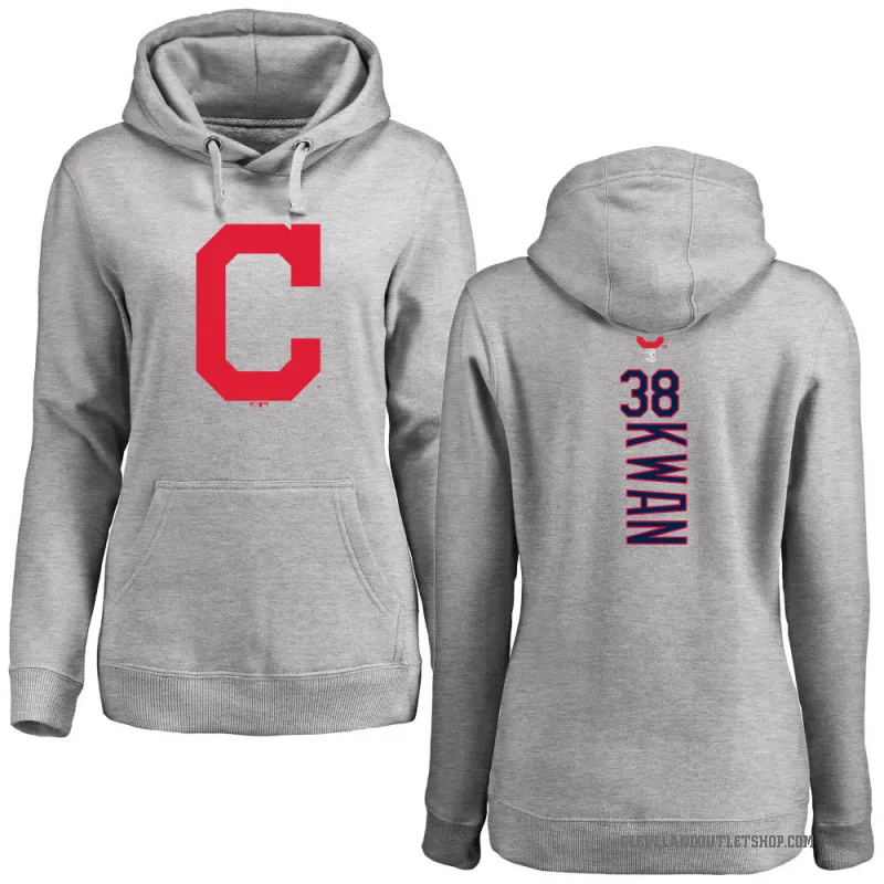 Steven Kwan Women's Cleveland Guardians Ash Backer Pullover Hoodie