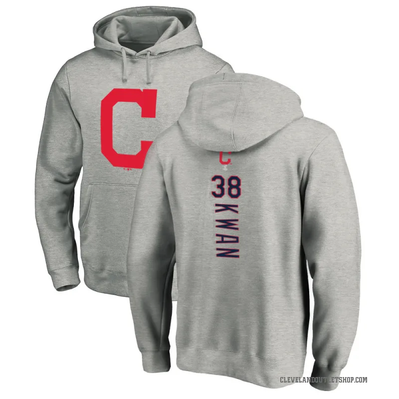 Steven Kwan Youth Cleveland Guardians Ash Backer Pullover Hoodie