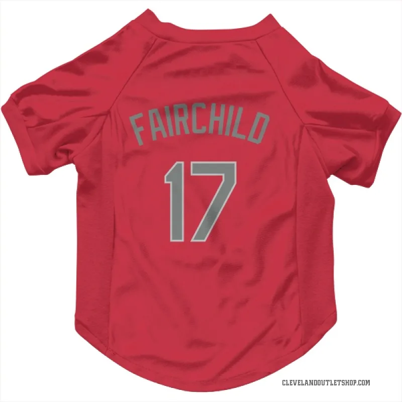 Stuart Fairchild  Red Cleveland Guardians  Gray Cat & Dog Pet Jersey