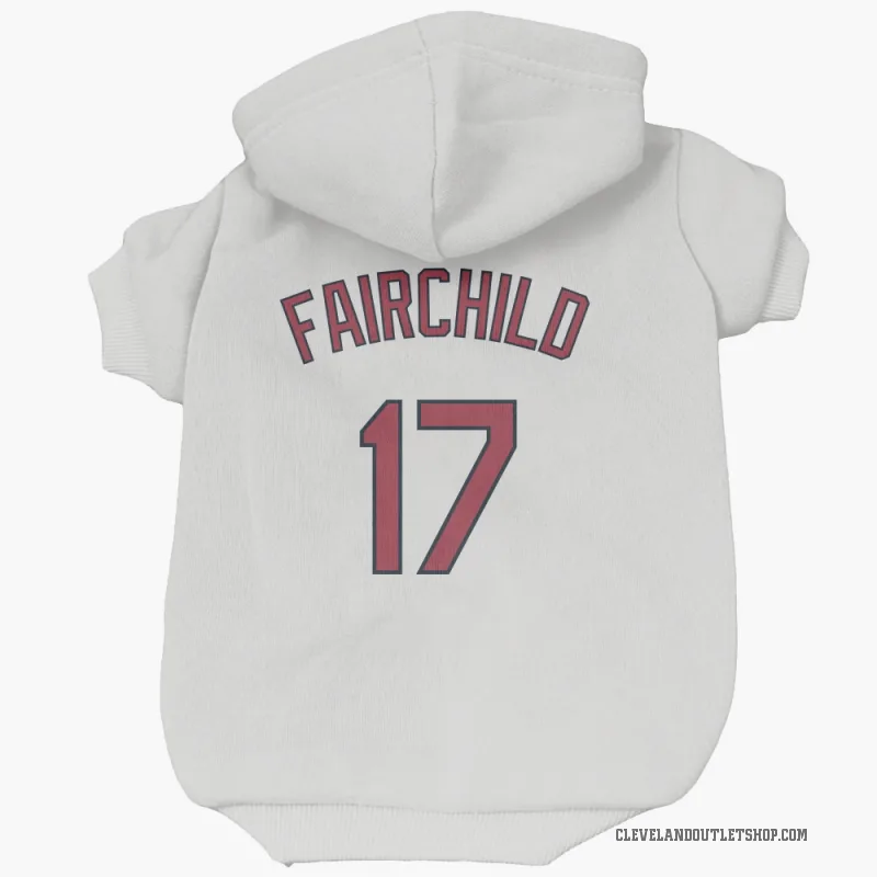 Stuart Fairchild  White Cleveland Guardians  Cat & Dog Pet Hoodie