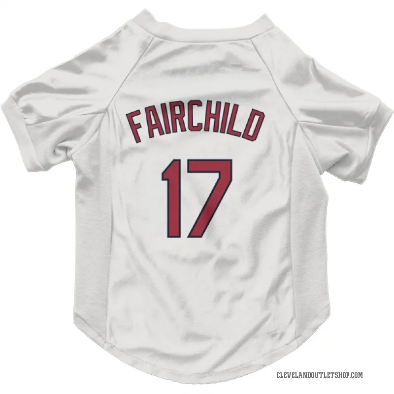 Stuart Fairchild  White Cleveland Guardians  Cat & Dog Pet Jersey