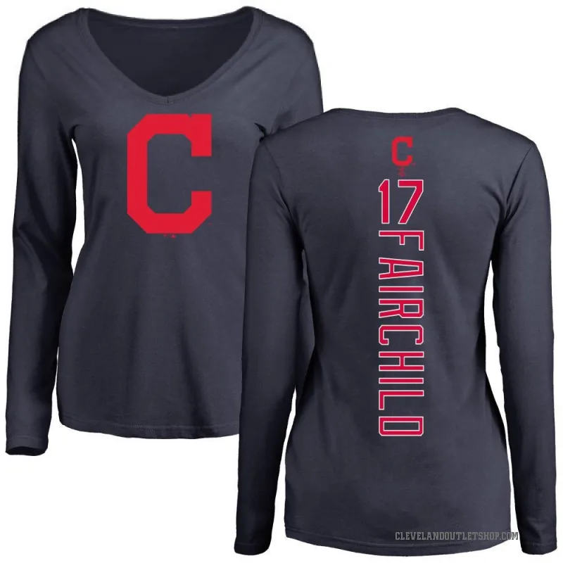 Stuart Fairchild Women's Navy Cleveland Guardians Backer Slim Fit Long Sleeve T-Shirt -