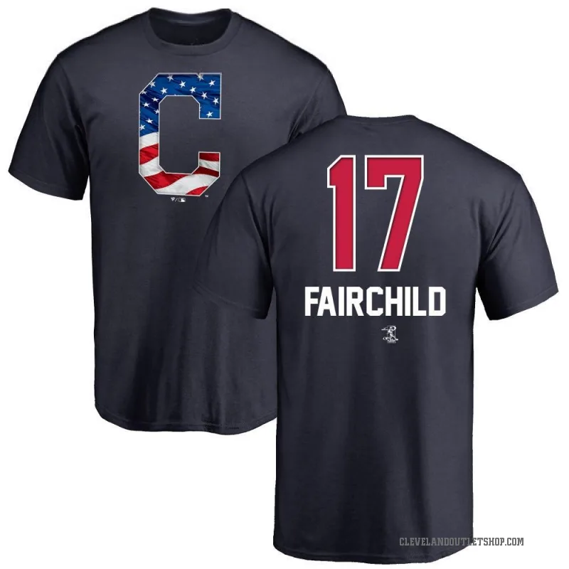 Stuart Fairchild Youth Navy Cleveland Guardians Name and Number Banner Wave T-Shirt -