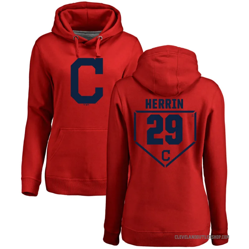 Tim Herrin Women's Red Cleveland Guardians Branded RBI Pullover Hoodie -