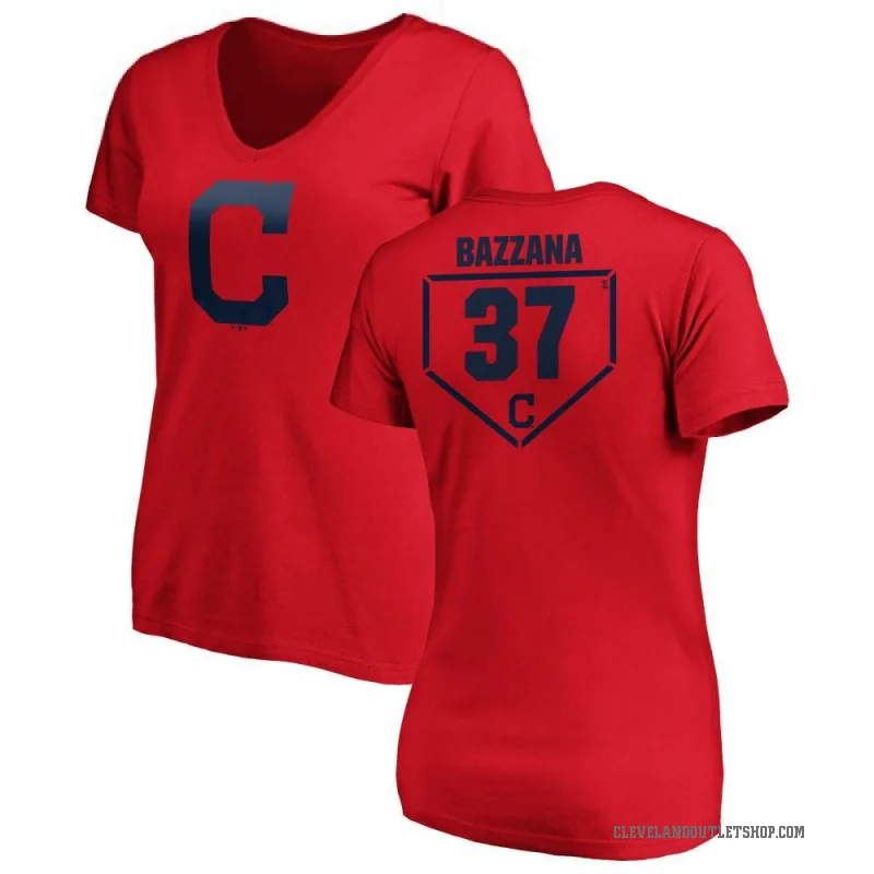 Travis Bazzana Women's Red Cleveland Guardians RBI Slim Fit V-Neck T-Shirt -