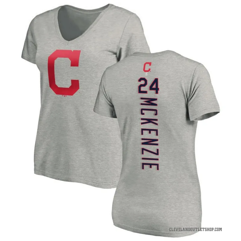 Triston McKenzie Women's Ash Cleveland Guardians Backer Slim Fit T-Shirt -