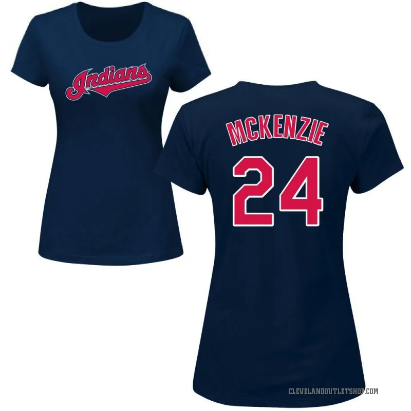 Triston McKenzie Women's Navy Cleveland Guardians Roster T-Shirt -