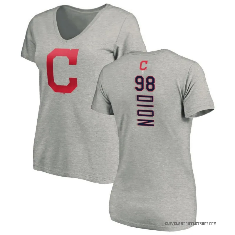Will Dion Women's Ash Cleveland Guardians Backer Slim Fit T-Shirt -