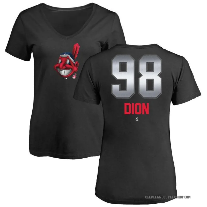Will Dion Women's Black Cleveland Guardians Midnight Mascot V-Neck T-Shirt -