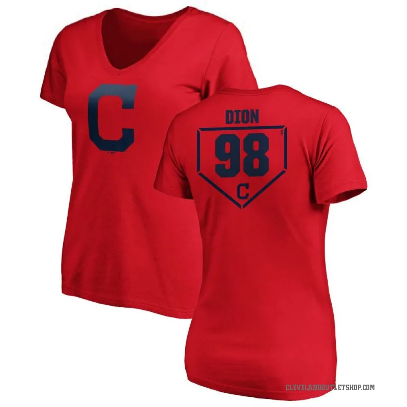 Will Dion Women's Red Cleveland Guardians RBI Slim Fit V-Neck T-Shirt -