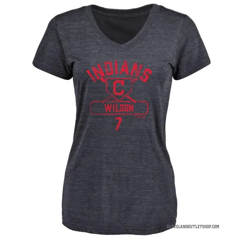 Will Wilson Women's Navy Cleveland Guardians Base Runner T-Shirt -