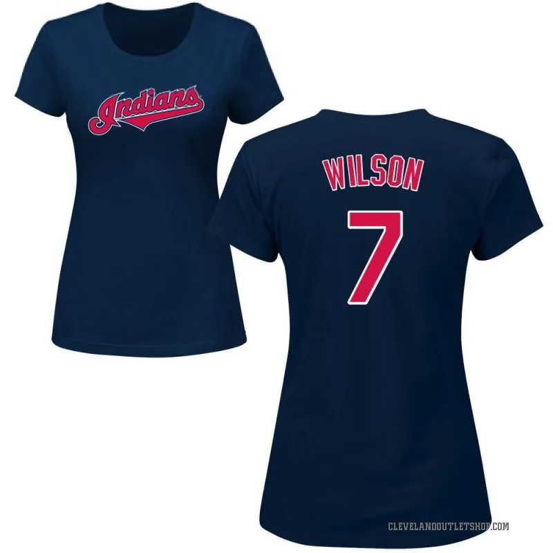 Will Wilson Women's Navy Cleveland Guardians Roster T-Shirt -